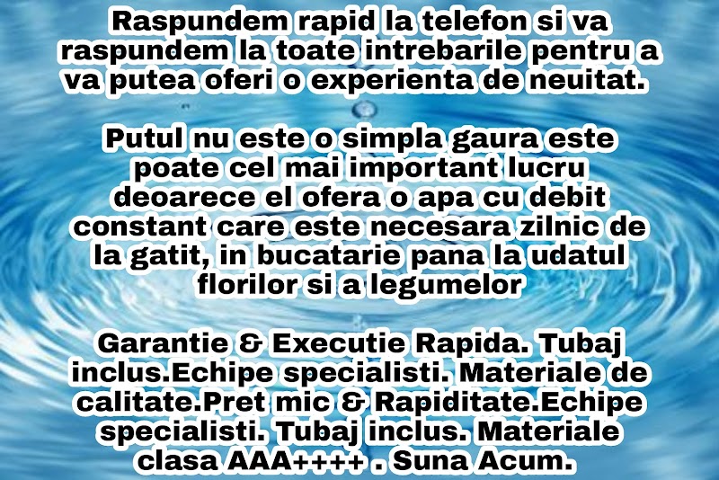 Foraje Puturi Apa - Denisipari puturi forate
