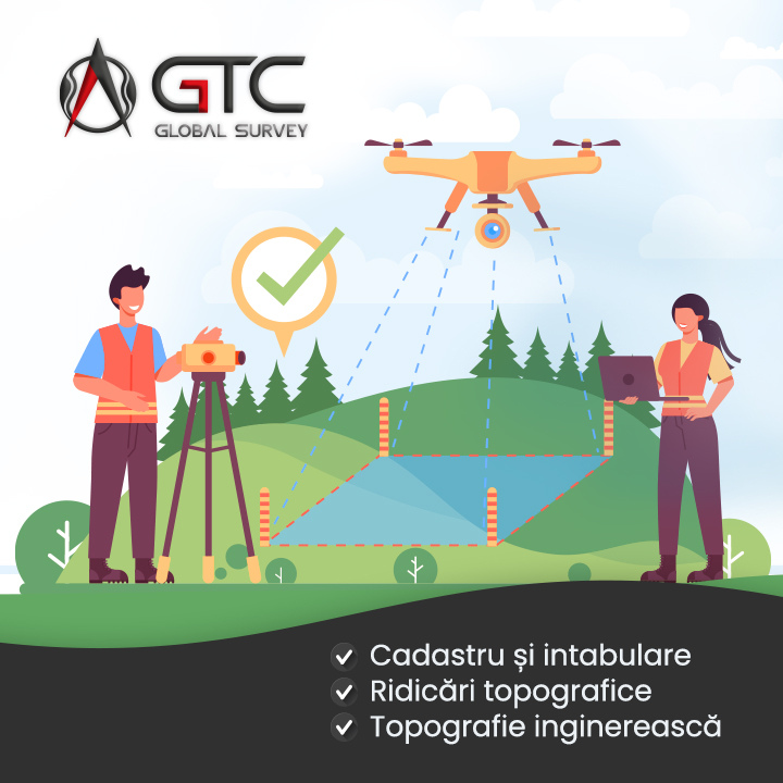 GTC Global Survey - Cadastru si intabulare, Ridicare topografica, Asistenta topografica, Trasare
